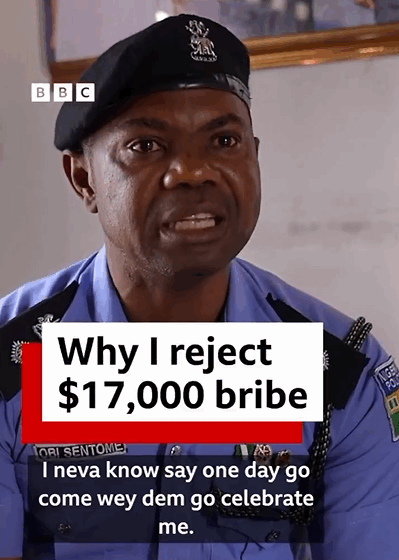 image Video: Nigerian Police Officer Who Rejected $17,000 Bribe Was Promoted From Superintendent To Chief Superintendent Of Police And Awarded A New Car And House