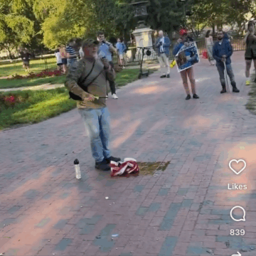 Authorities Arrest Veteran For Burning An American Flag Outside The White House, Hours After Trump Signed An Executive Order Mandating One Year In Prison For Flag Burning.