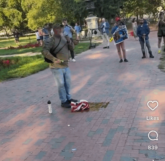 Authorities Arrest Veteran For Burning An American Flag Outside The White House, Hours After Trump Signed An Executive Order Mandating One Year In Prison For Flag Burning.