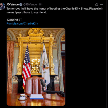 US Vice President JD Vance To Host Charlie Kirk’s Show Today