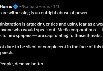 U.S Former VP Kamala Harris Weigh In on Trump Administration Muzzling The Media