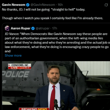 “No Thanks, JD. I Will Not Be Going “Straight To Hell” Today.” —-California Governor Reacts To VP’s Accusation Of Democrats Rhetoric Violence Against ICE