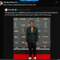 AFCON Gold Medalist, Nigerian Former Professional Footballer Sunday Oliseh Celebrates Chiamaka Nnadozie On Her Fourth-Place Finish At 2025 Ballon d’Or Ceremony