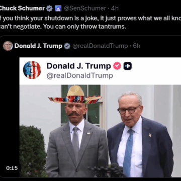 Screenshot (579) Senate Democratic Leader, Senator Chuck Schumer Replies Trump’s Troll About Shutting Down The Government, Says The President ‘Can Only Throw Tantrums’