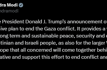 India Backs U.S Peace Plan To End Gaza War