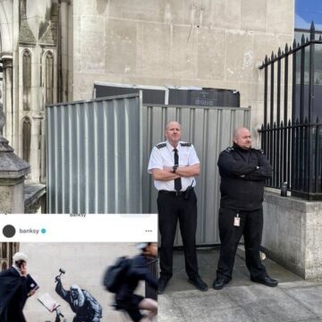 Photo story: Court Censors Banksy New Mural, Reprimanding It For Silencing Truth With A Gavel, An Hour After It Appears In London, By Covering It Up.