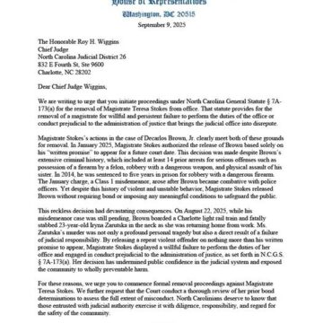 U.S Rep Tim Moore Leads ‘A Letter Calling For The Removal Of Magistrate Judge Teresa Stokes,’ Over The Murder Of Ukrainian Refugee By A Repeat Offender