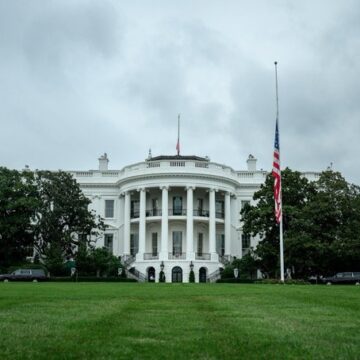 Photo Story: White House Flies Flag At Half Mast In Honour Of President Trump Ally, Charlie Kirk