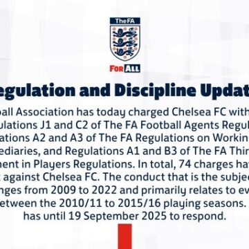Football Association Hits Chelsea With74 Charges Over Agent Violation Spanning The Roman Abramovich Era.