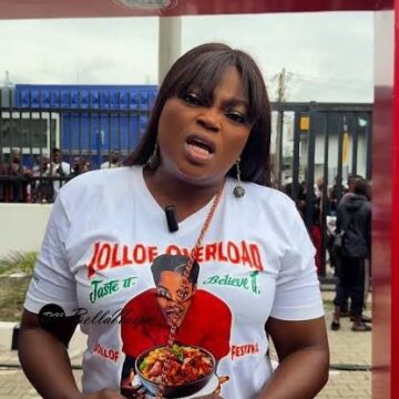 Video: Nigerian Actress Funke Akindele, Shows Up For Baci’s Latest Quest Of Cooking The Largest Pot Of Jollof Rice In The World