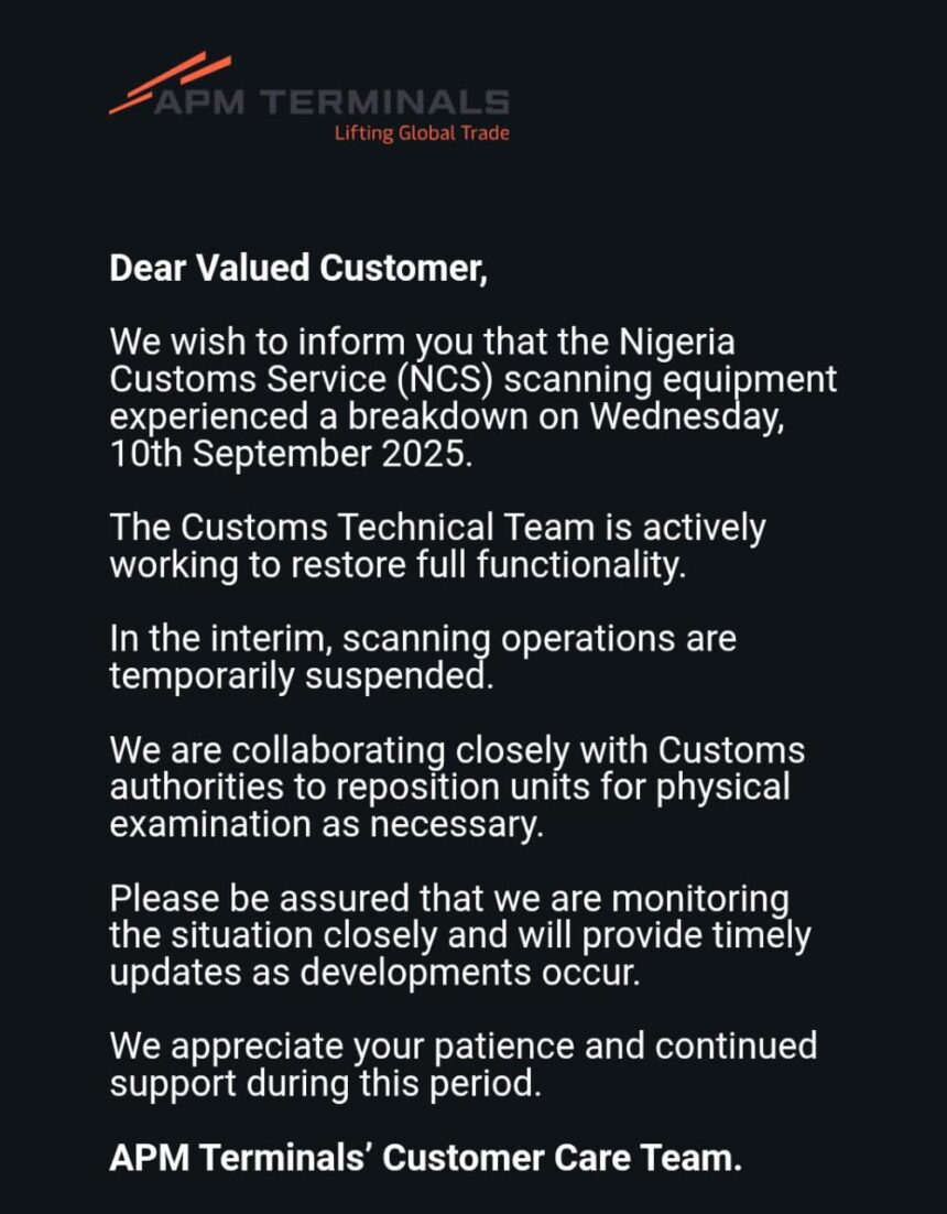 Apapa Port update at APM TERMINAL.