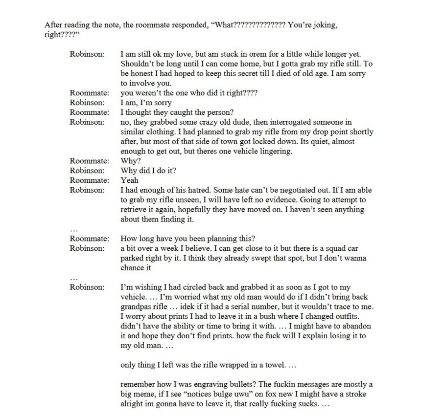WhatsApp Image 2025-09-17 at 10.31.45_0954e140 Kirk Assassination: Leaked Text Messages Exchanged Between The Suspect And His Transgender Partner, Which He Allegedly Confessed To The Shooting.