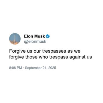 Elon Musk Posts Lines From “Our Father” In The Bible