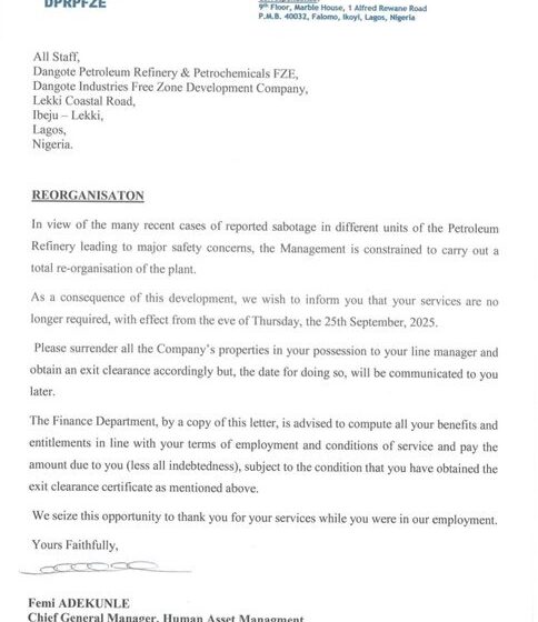 “We Are Shocked To Realise Those Threats Have Become A Devastating Reality,” PENGASSAN Comments On Dangote Refinery Refusal Of Staff Unionism