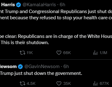 Screenshot (597) Former Vice President Kamala Harris, California Governor Newsom And Others React To U.S Federal Government Shutdown