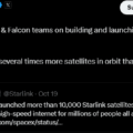 “SpaceX Now Has Several Times More Satellites In Orbit Than All Others Combined.” Elon Musk Reveal As It Launches 10,000 Starlink