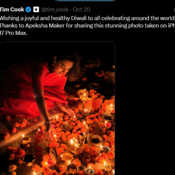 Apple CEO Tim Cook Slides In iPhone 17 Pro Max Advert While Wishing Happy Diwali To Celebrants All Over The World