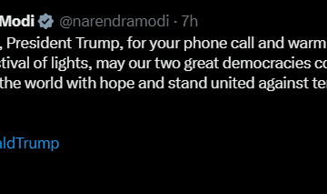 Prime Minister Modi Thrives In President Trump Warm Calls And Well Wishes On Diwali’s Occasion