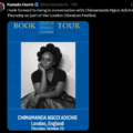 US Former Vice President To Be In Conversation With Nigerian Writer Chimamanda Adochie At The London Literature Festival As Part Of Kamala Harris 107 Days’ Book Tour.