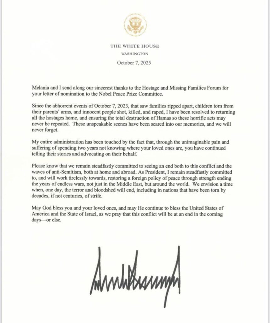WhatsApp Image 2025-10-07 at 21.40.50_124e9a73 *Trump Thanks Hostage Families HQ, Vows: Every Hostage Home