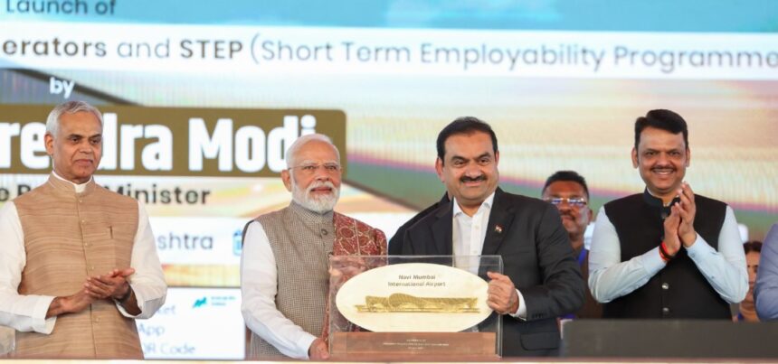 Photos: Modi Inaugurates New Airport In Navi Mumba, Says It Will Enhance Connectivity And Boost Urban Infrastructure In The Mumbai Metropolitan Region.