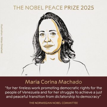 Nobel peace Prize 2025: Norwegian Nobel Committee Awards Venezuelan Leader María Corina Machado