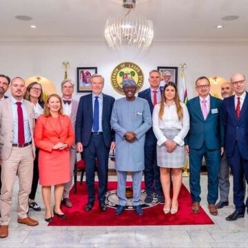 Photos: Governor Sanwo-Olu Receives European Union Member States Ambassadors At Lagos House, Marina.