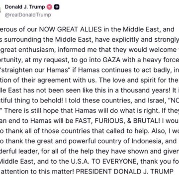 US Threatens To “Straighten Hamas Out” If It Continues To Violate The Agreement