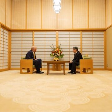 Photo Story: President Donald Trump With Emperor Naruhito At The Imperial Palace In Tokyo.