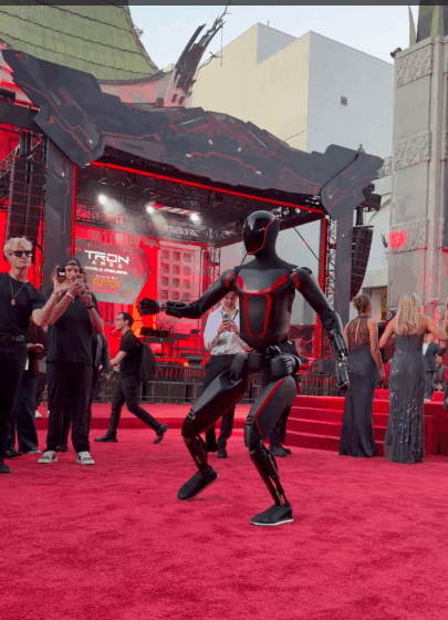 Tech Billionaire Elon Musk Optimus At The Tron Premiere