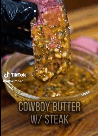 image Video; Cowboy Butter With Steak Recipe