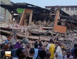 image Occupants feared trapped as two storey building collapses in Lagos, 15 rescued