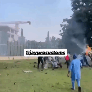 Video Of A Car Accident At Millennium Park In Abuja, Four Occupants Survive With Burns And Injuries