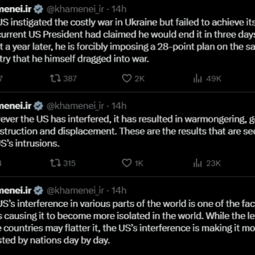 X: Iranian Supreme Leader Ali Khamenei Likens US To Zionist Claims Its Interference In Other Countries Result ‘In Warmongering, Genocide, Or Destruction And Displacement.’
