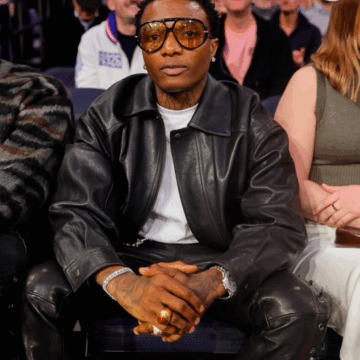Nigerian Afrobeat Singer Wizkid Attends New York Knicks’ Victory Over Grizzlies Game.
