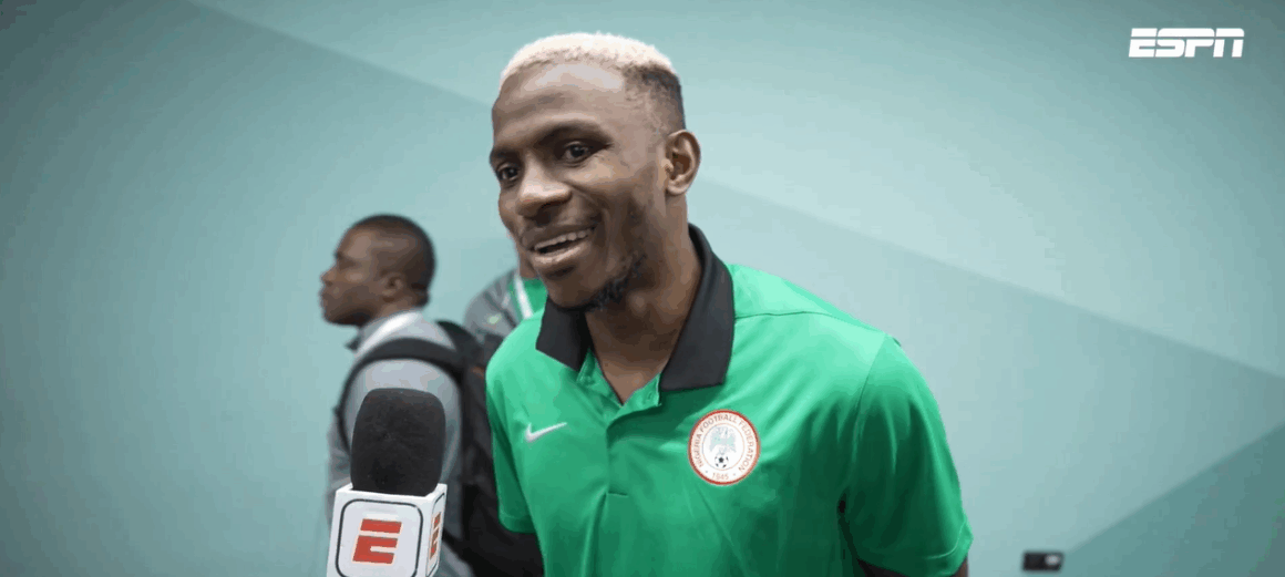 Video; Victor Osimhen On His Second-Half Miss Against Gabon, Said He Apologized To His Team Mate And Made Correction In The Extra Time.