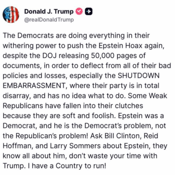 “Don’t Waste Your Time With Trump, I Have A Country To Run” US President Reacts To Those Who Agitate For Epstein File’s Release, Direct Enquiry Towards Former President Clinton