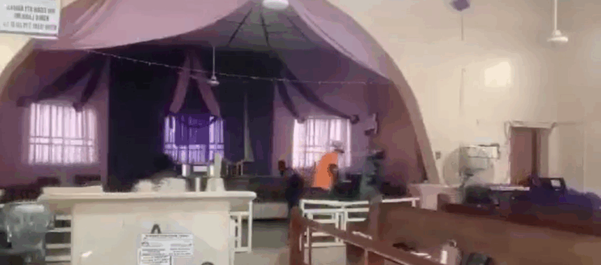 image Video; The Terrorists Attack On CAC Church In Eruku Town In Kwara State During Church Service.