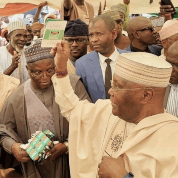 “Its Official’—Nigerian Former Vice President Atiku Abubakar Officially Joins ADC, Picks Up Membership Card