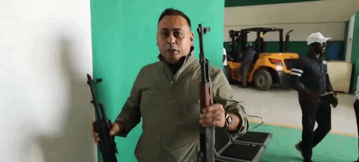 The Defence Industries Corporation Of Nigeria Unveils First Batch Of Its Locally Manufactured DG-103 Rifles.