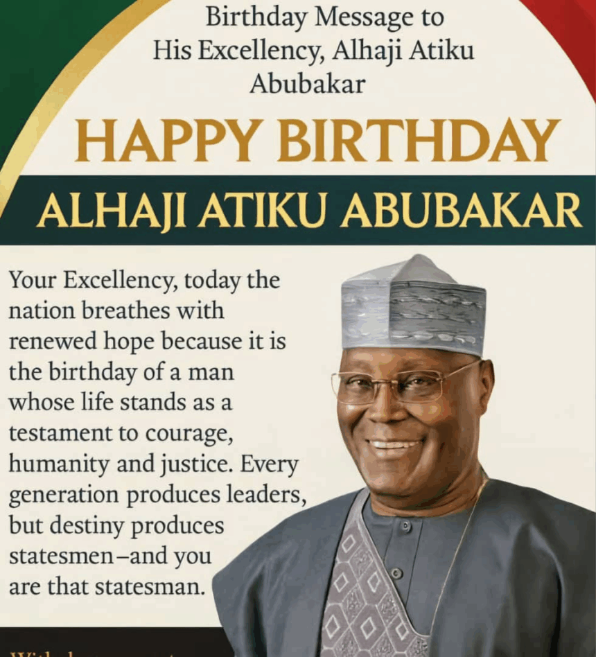 image Happy Birthday to Alhaji Atiku Abubakar