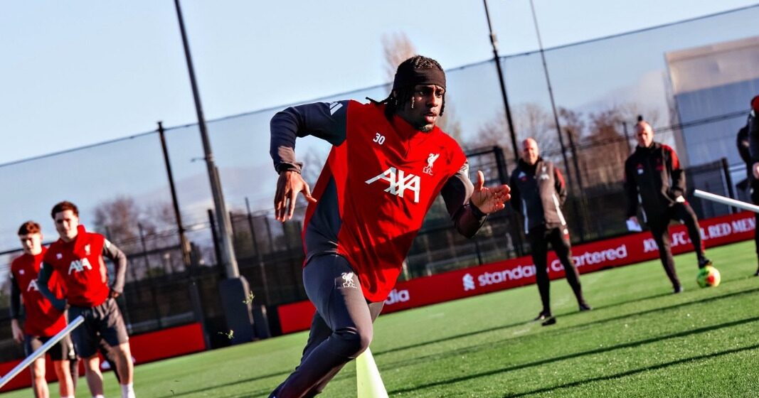 “Happy To Be Back 😁”—Liverpool’s Right-Back Jeremie Frimpong, Announces After Recovery From Two Separate Hamstring Issues, To Be In The Squad For Game Against Tottenham Hotspur.