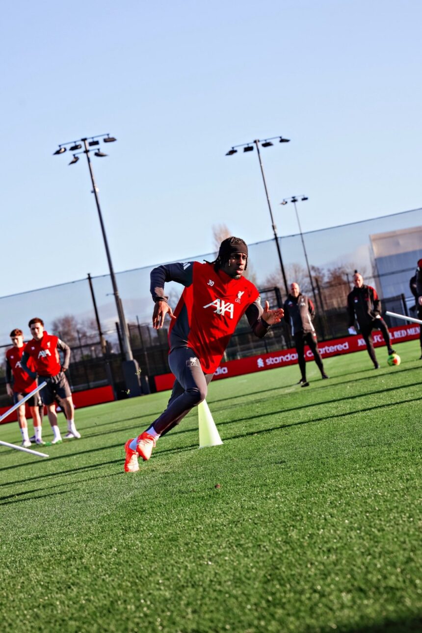 1 “Happy To Be Back 😁”—Liverpool’s Right-Back Jeremie Frimpong, Announces After Recovery From Two Separate Hamstring Issues, To Be In The Squad For Game Against Tottenham Hotspur.