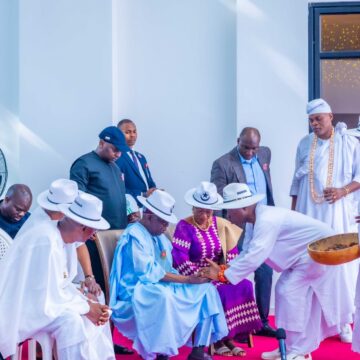 1 Photo News: Nigerian President Tinubu And First Lady Receive Eyo Festival Organizers, At Their Lagos Residence, Ahead Of The Forthcoming Dec. 27th Celebration