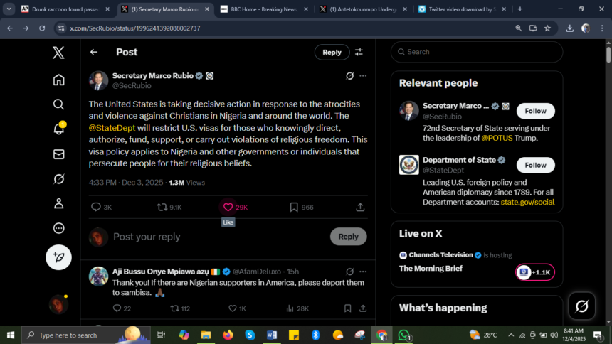  Former Presidential Media Aide To Late Muhammadu Buhari Get Diced For Commending US Moves To Restrict Visas for Terrorists Sponsors In Nigeria 