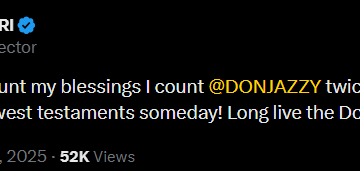 Screenshot (875) Nigerian Music Video Director TG Omori Sings Praises Of Music Executive And Record Producer, Don Jazzy.