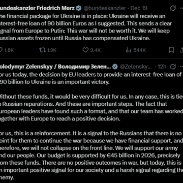 President Zelenskyy Declares European Union Decision To ‘Provide An Interest-Free Loan Of €90 Billion To Ukraine Is An Important Victory.’