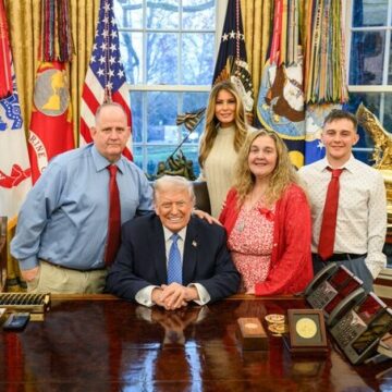 Photo News: Family Of Badly Injured National Guardsman Andrew Wolfe Shoot By Afghan Immigrant Near White House Visit Trump At Oval Office