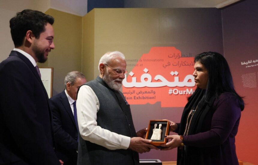 Prime Minister Narendra Modi On History And Culture Tour At The Jordan Museum, Royal Highness Crown Prince Al-Hussein Bin Abdullah II