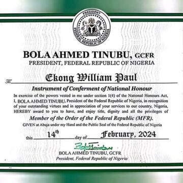 Super Eagles Retired Captain William Troost-Ekong, Receives Official Certificate To Back Up His MFR National Recognition, says Nigeria gives him platform to Realise his football dreams